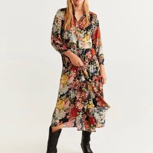 Mango midi floral dress